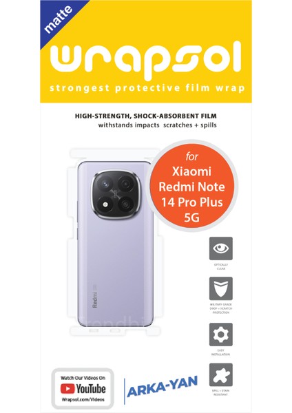 Xiaomi Redmi Note 14 Pro Plus 5g Mat Arka ve Yan Koruyucu Kaplama Poliüretan Film fiyatları
