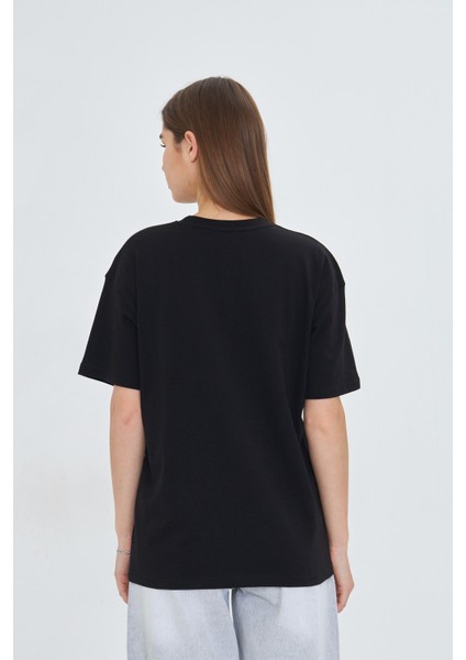 Kurdele Tasarımlı Oversize %100 Pamuk Kadın Tişört fırsatları