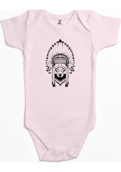 Kızıldereli Wolf Pembe Renk Bebek Body Zıbın
