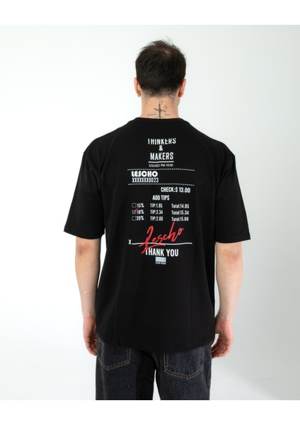 Oversıze Unisex Baskılı T-Shırt Barcode Black fırsatları