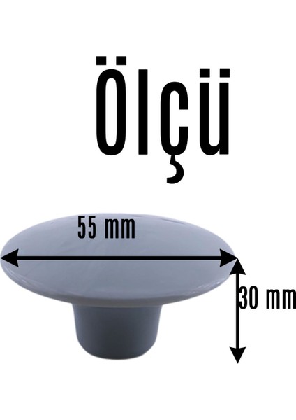 Mantar Kulp Düğme 10 Adet Mobilya Dolabı Çekmece Mutfak Dolap Kulpu Kulbu Plastik Gri modelleri