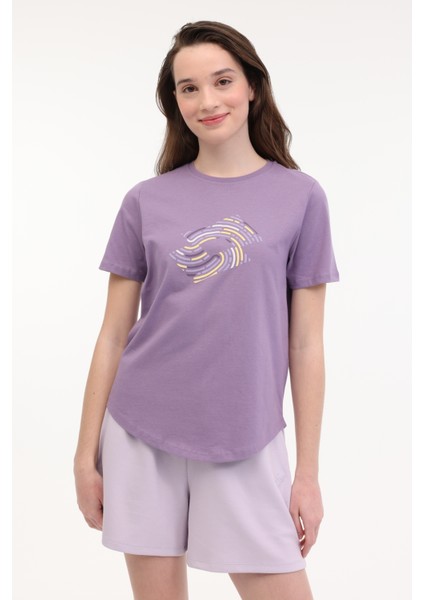 W-Yuly Tee 5fx Mor Kadın Kısa Kol T-Shirt