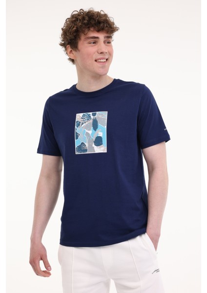ml Chen 11HL1004 5fx Mavi Erkek Kısa Kol T-Shirt