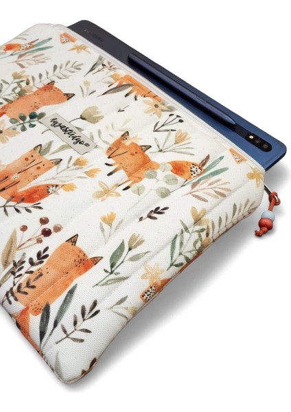 Pofuduk Kitap Kılıfı, Kitap Çantası, Apple iPad/tablet Aksesuar Çantası (30X25CM) - Cute Foxes modelleri