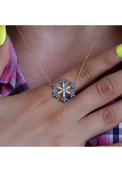 Turkuaz Beyaz Taşlı Kartanesi Gümüş Kolye modelleri