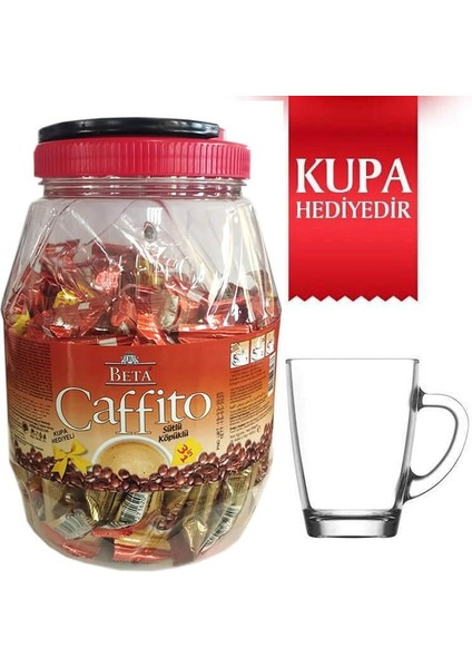 Beta Caffıto 3'ü1 Arada Sütlü Köpüklü Pet Kavanoz 36X18 G, Cam Kupa Hediyeli,pet Kavanoz Ambalajda