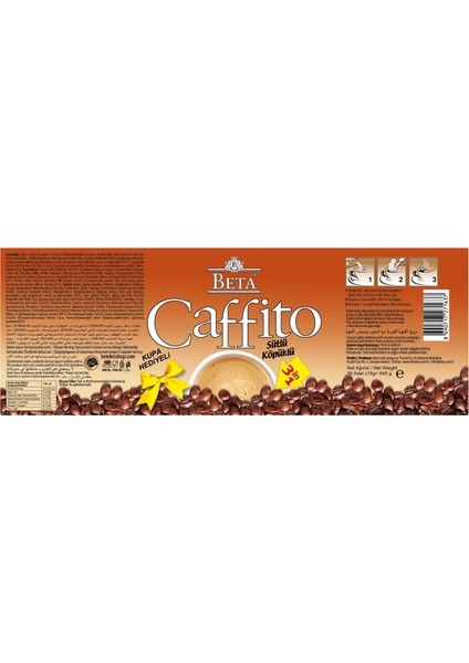 Beta Caffıto 3'ü1 Arada Sütlü Köpüklü Pet Kavanoz 36X18 G, Cam Kupa Hediyeli,pet Kavanoz Ambalajda modelleri