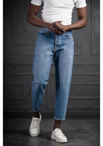 Fbı Pamuklu Taş Yıkama Boyfriend (Mom Jean) Kot Pantolon