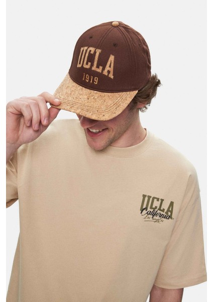 Aspen Sütlü Kahve Bisiklet Yaka Baskılı Oversize Erkek Tshirt fırsatları