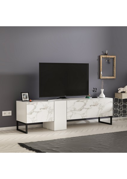 Inarch Dizayn T0016 Kapaklı, Metal Ayaklı, Tv Sehpası, Tv Ünitesi