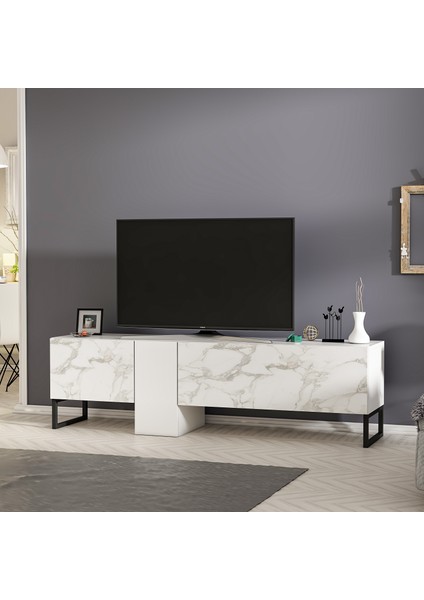 Inarch Dizayn T0016 Kapaklı, Metal Ayaklı, Tv Sehpası, Tv Ünitesi