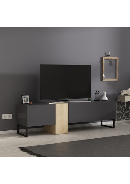 Inarch Dizayn T0016 Kapaklı, Metal Ayaklı, Tv Sehpası, Tv Ünitesi