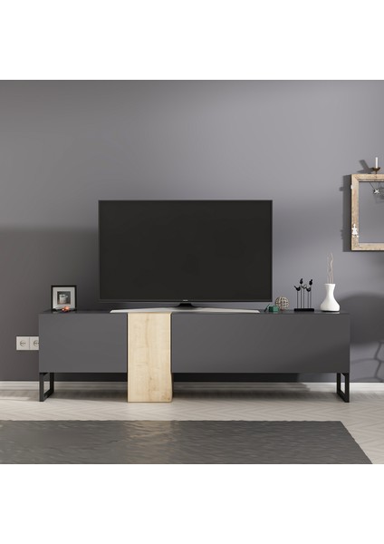 Inarch Dizayn T0016 Kapaklı, Metal Ayaklı, Tv Sehpası, Tv Ünitesi