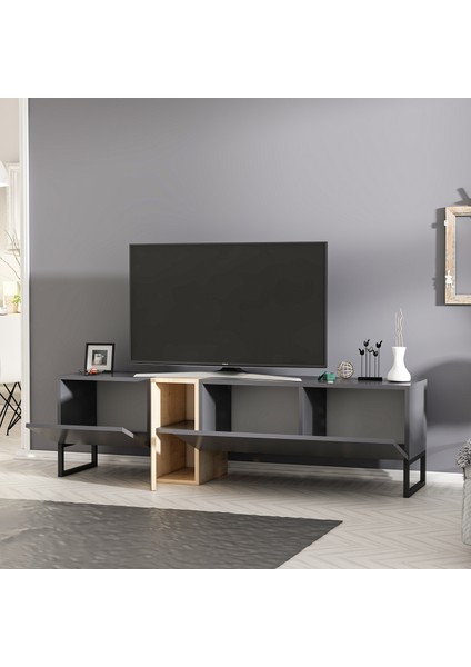 Inarch Dizayn T0016 Kapaklı, Metal Ayaklı, Tv Sehpası, Tv Ünitesi
