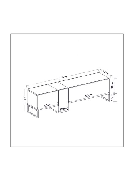 Inarch Dizayn T0016 Kapaklı, Metal Ayaklı, Tv Sehpası, Tv Ünitesi