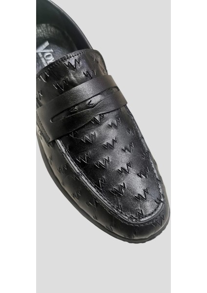 M211-1 Erkek Deri Spor Taban Loafer Ayakkabı Siyah fırsatları