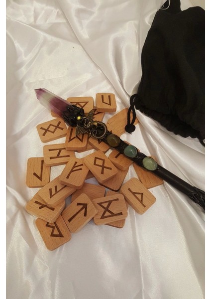 Rune Taşı Sembolü Run Taşları Enerji Asası Doğal Taş Ahşap Rune Alfabesi Nordic Runes modelleri