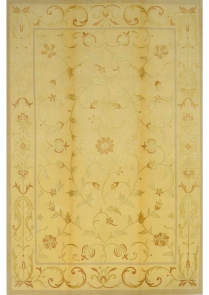 Saf Kaşmir Yünü ve Ipek Detaylı El Dokuma Tibet Dalyana Halısı (171 x 244 cm , 4.2 M²)