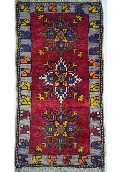 El Dokuma Vintage Tarzı Küçük Yün Sivas Halısı (53 x 105 cm , 0.55 M²)