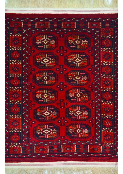 Geleneksel El Dokuma Türkmen Buhara Halısı 95 x 117 cm (1.11 M²)