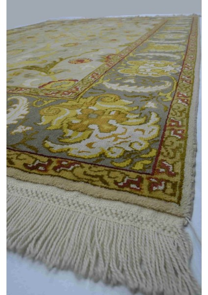 Geleneksel El Dokuma Bej Renk Uşak Şehname Halısı 175 x 247 cm (4.32 M²) modelleri