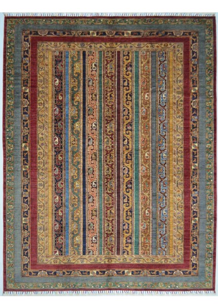 Afgan Binbirgece El Dokuma Bordo Renk Halı 180 x 239 cm (4.31 M²)