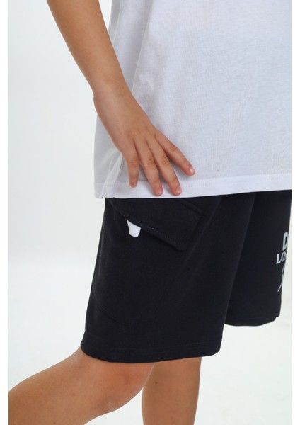 Erkek Çocuk Smile Yazı Baskılı Şortlu Takım modelleri