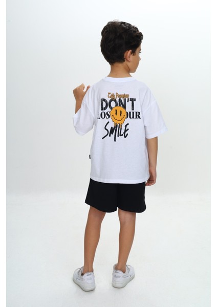 Erkek Çocuk Smile Yazı Baskılı Şortlu Takım indirimleri