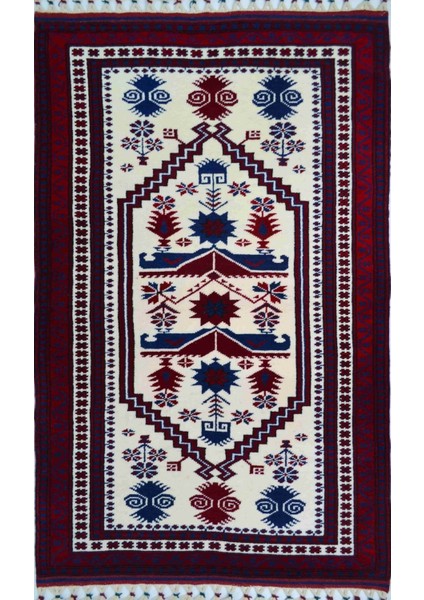 El Dokuma Yün Yağcıbedir Halısı 87 x 145 cm (1.26 M²)