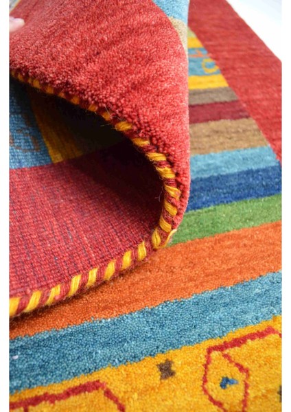 El Dokuma Kırmızı Renk Yün Tribal Halı 60 x 90 cm (0.54 M²) indirimleri