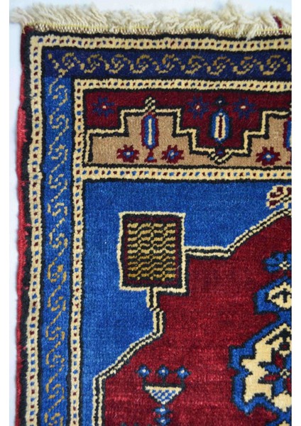 El Dokuma Yün Geleneksel Taşpınar Halısı (53 x 103 cm , 0.55 M²)