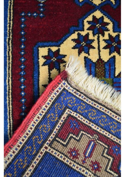 El Dokuma Yün Geleneksel Taşpınar Halısı (53 x 103 cm , 0.55 M²)