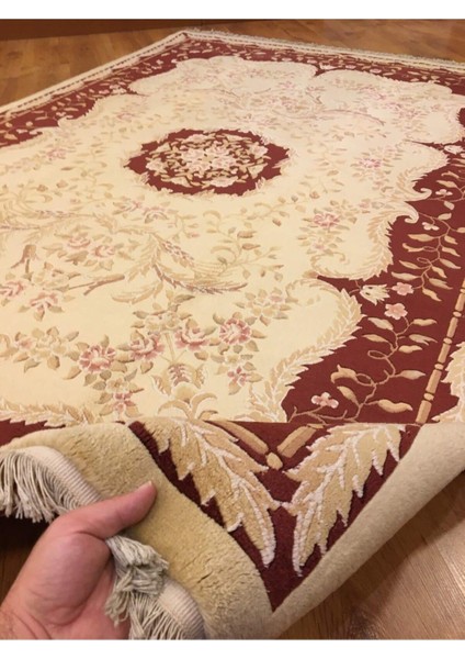 Yeni Zelanda Yününden El Dokuma Aubusson Halısı (170 x 243 cm , 4.13 M²) fırsatları