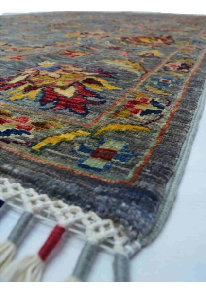 Afgan Binbirgece El Dokuma Gri Renk Halı (176 x 243 cm , 4.27 M²)