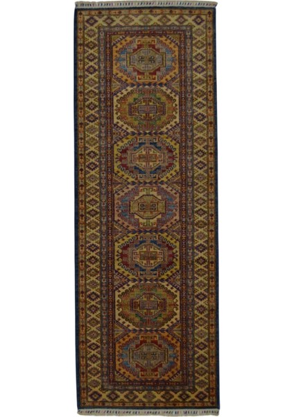 Afgan Şirvan El Dokuma Mavi Renk Yolluk (84 x 243 cm , 2.04 M²)