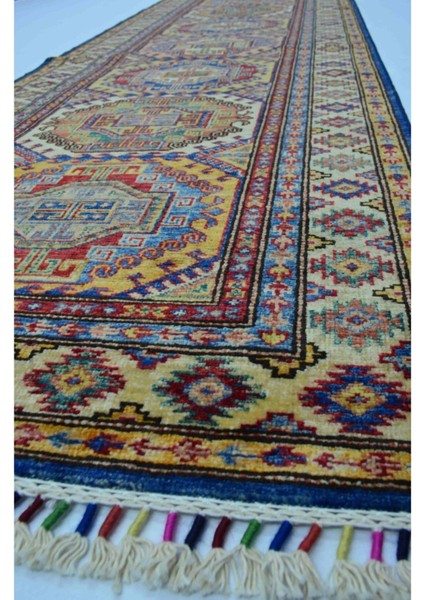 Afgan Şirvan El Dokuma Mavi Renk Yolluk (84 x 243 cm , 2.04 M²)