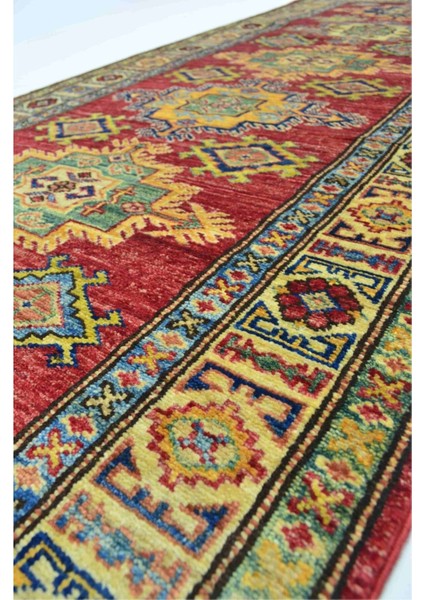 Afgan Şirvan Yün El Dokuma Kırmızı Renk Yolluk (83 x 240 cm , 1.99 M²)