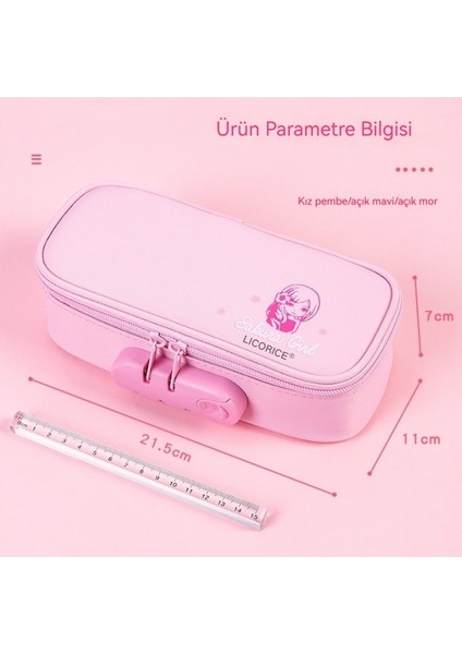 Lıcorıce Büyük Kapasiteli Taşınabilir Şifre Kalem Kutusu Mor (Yurt Dışından) fiyatları