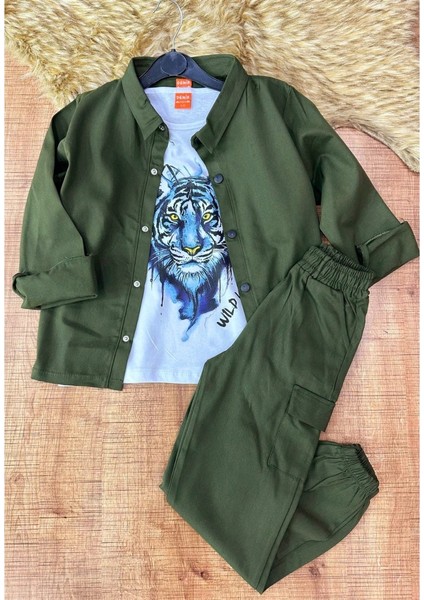Erkek Çocuk 3 Lü Gabardin Yeşil Takım fiyatları