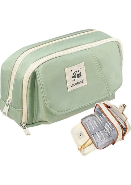 Lıcorıce Büyük Kapasiteli Kire Dayanıklı Kırtasiye Kılıfı Kalem Kutusu (Yurt Dışından)