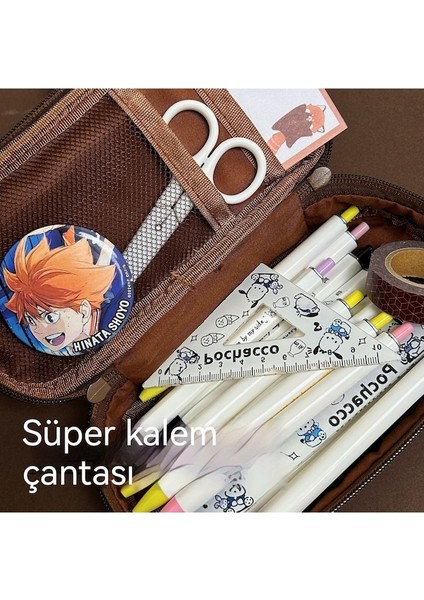 Lıcorıce Minimalist Karikatür Su Geçirmez Kalem Kutusu Kahverengi (Yurt Dışından) modelleri