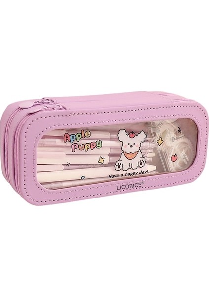 Lıcorıce Büyük Kapasiteli Çift Katmanlı Kalem Çantası (Yurt Dışından)