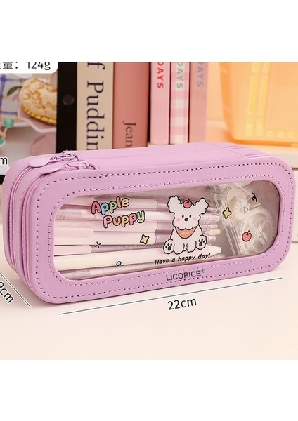 Lıcorıce Büyük Kapasiteli Çift Katmanlı Kalem Çantası (Yurt Dışından) fiyatları