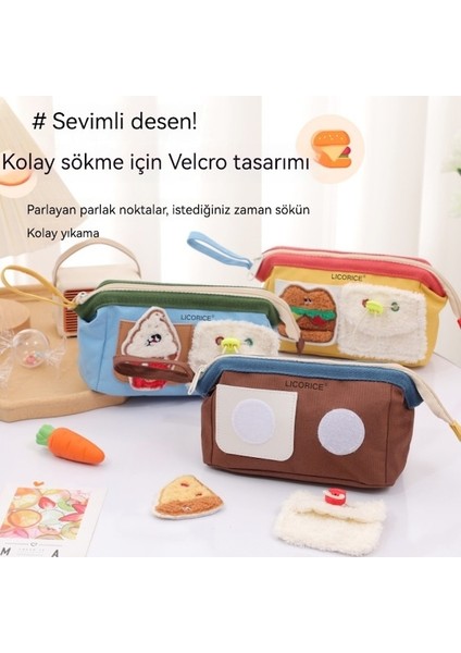Lıcorıce Sevimli Karikatür Dıy Tuval Kalem Çantası Kalem Kutusu 25*8.5*12CM (Yurt Dışından) fiyatları