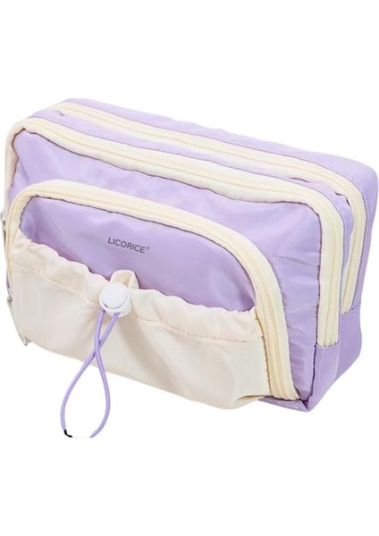Lıcorıce Büyük Kapasiteli Kırtasiye Çantası, Büyük Ağızlı Öğrenci Kalem Çantası (Yurt Dışından)