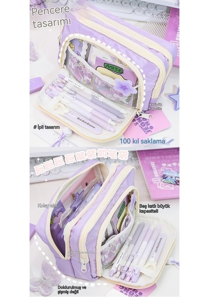 Lıcorıce Büyük Kapasiteli Kırtasiye Çantası, Büyük Ağızlı Öğrenci Kalem Çantası (Yurt Dışından) fiyatları