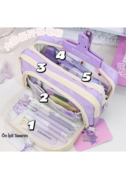 Lıcorıce Büyük Kapasiteli Kırtasiye Çantası, Büyük Ağızlı Öğrenci Kalem Çantası (Yurt Dışından) modelleri