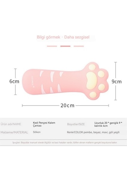 Lıcorıce Taşınabilir Sevimli Kedi Pençesi Silikon Kalem Çantası (Yurt Dışından) fiyatları