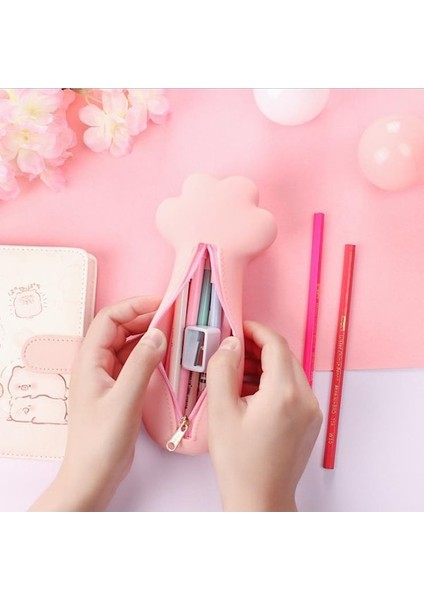 Lıcorıce Taşınabilir Sevimli Kedi Pençesi Silikon Kalem Çantası (Yurt Dışından) modelleri