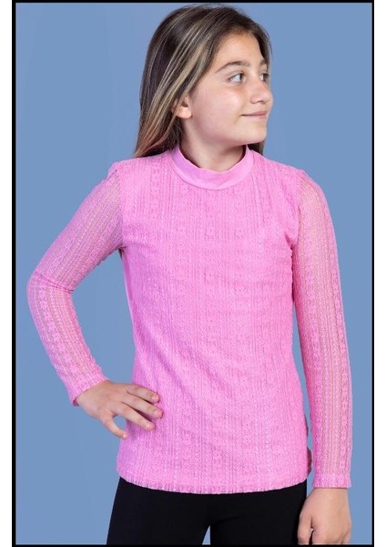 Kız Çocuk Önü Dantelli Okul Tişört fiyatları